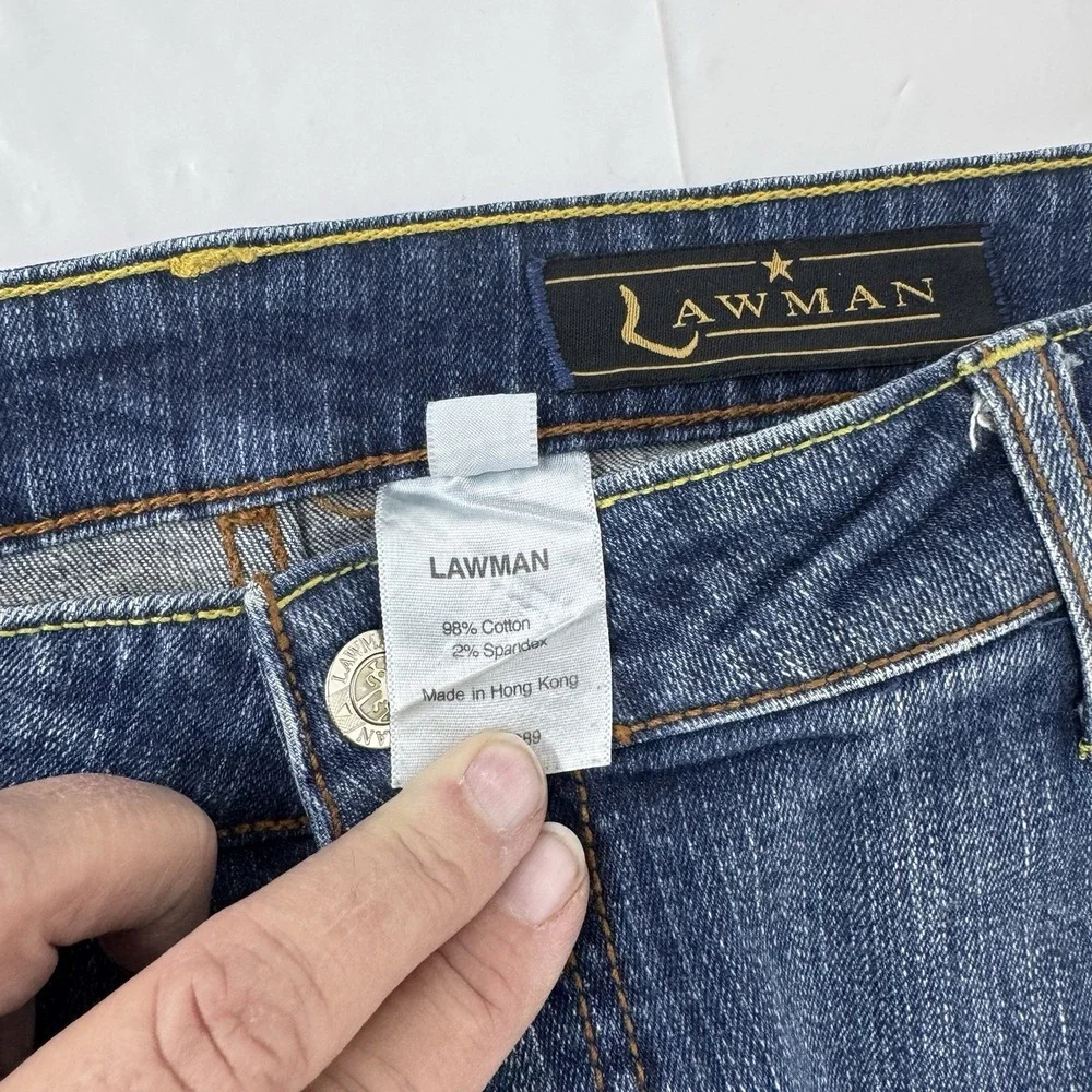Vintage Junior's Size 13/14 Lawman Western Relaxed Fit Blue Jeans‎ EUC Flare